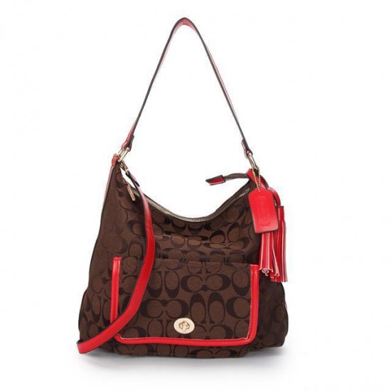 Coach Kristin In Signature Medium Coffee Shoulder Bags APN | Women